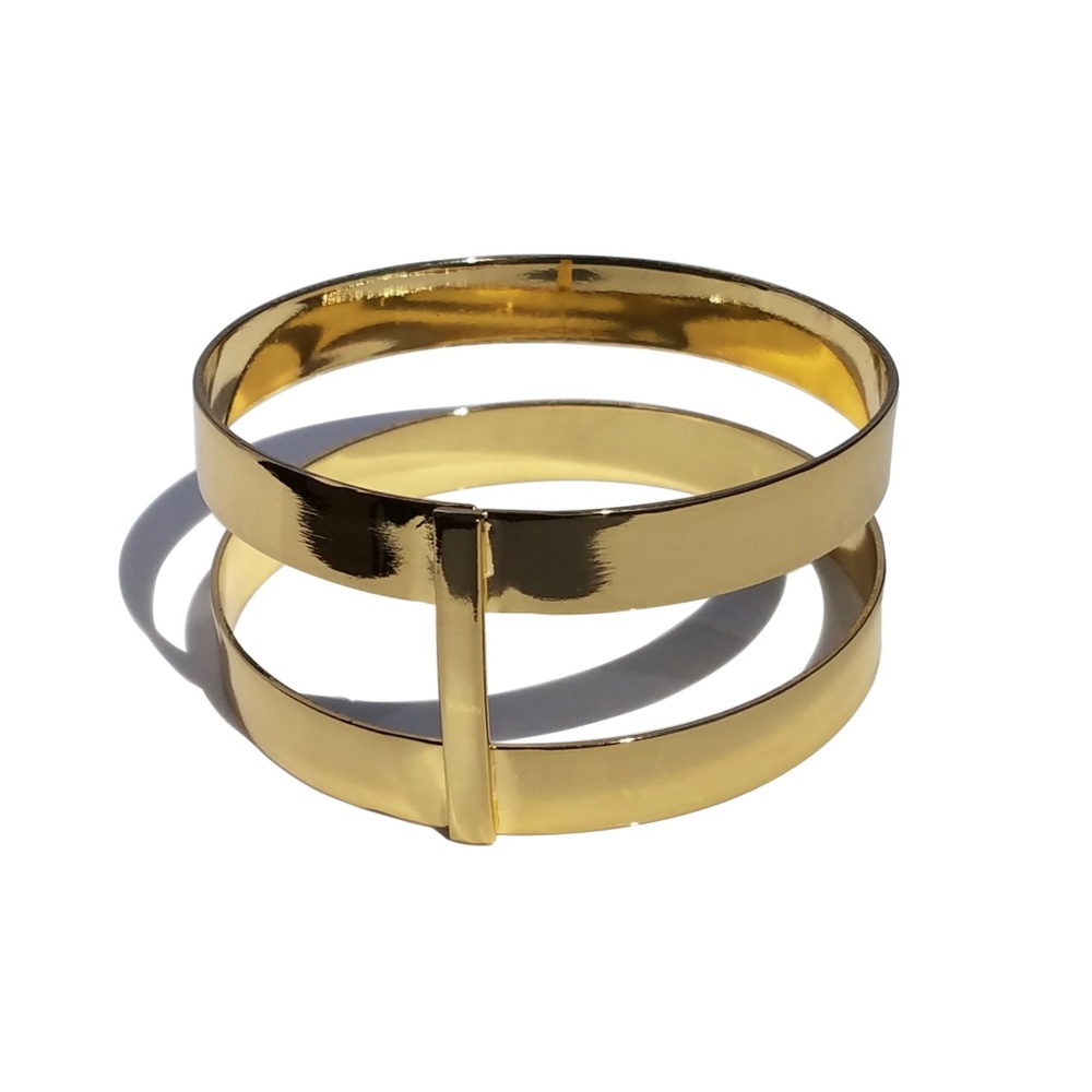 Gold Cut-out Bangle Bracelet